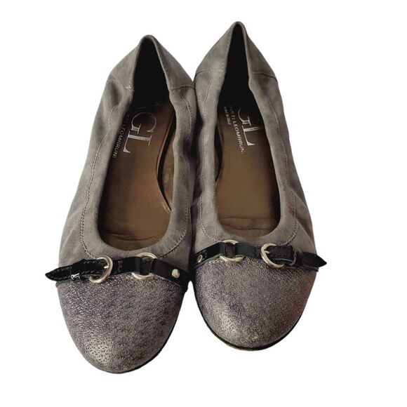 AGL Monika Suede Cap Toe Glitter Ballet Flats 40 10 - Picture 2 of 6